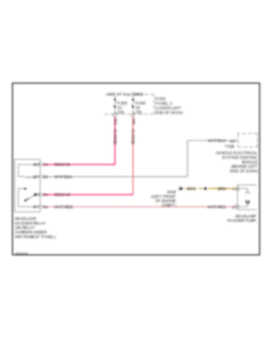 Headlamp Washer Wiring Diagram Late Production for Volkswagen Tiguan SEL 4Motion 2010