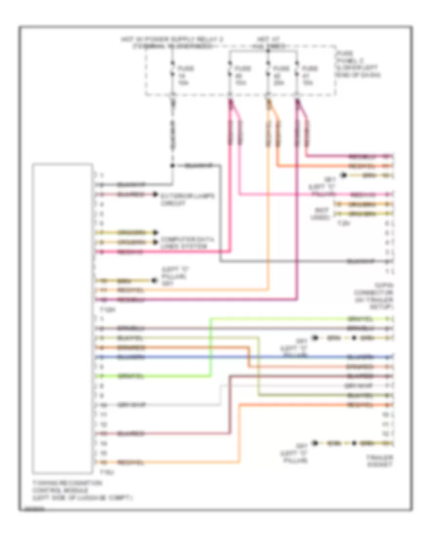 Trailer Tow Wiring Diagram for Volkswagen Tiguan SEL 4Motion 2010