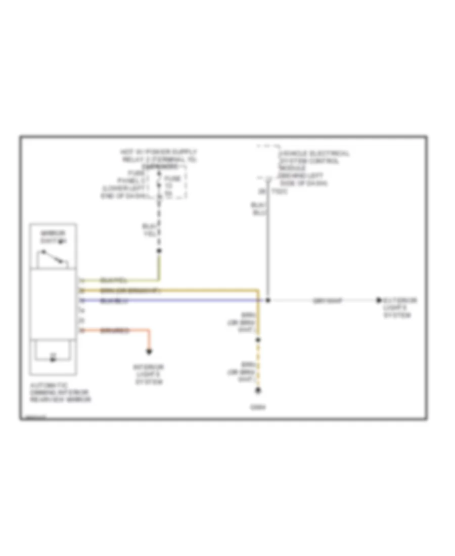 Automatic Day Night Mirror Wiring Diagram for Volkswagen Tiguan SEL 4Motion 2010