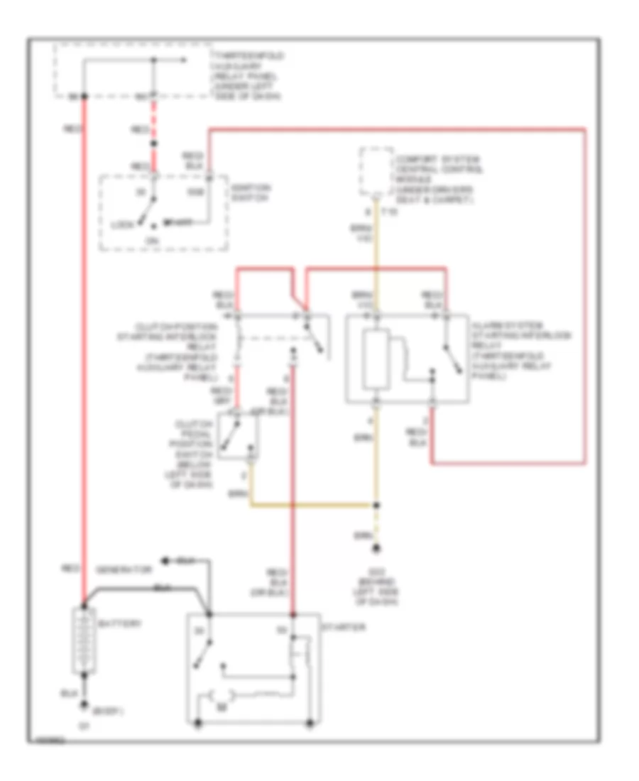 Starting Wiring Diagram, MT for Volkswagen Passat GLS 2002