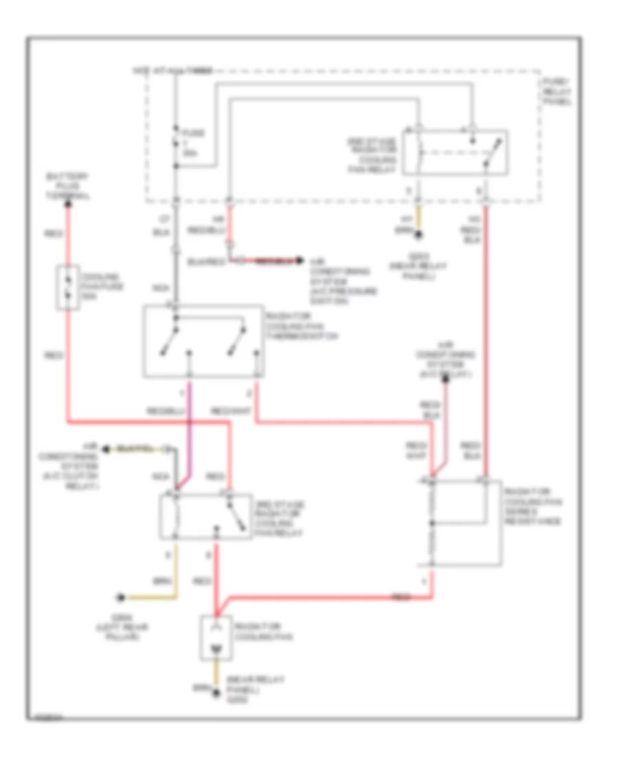 Cooling Fan Wiring Diagram with A C for Volkswagen Vanagon Syncro 1990