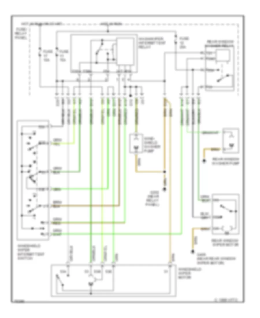 WiperWasher Wiring Diagram for Volkswagen Vanagon Syncro 1990