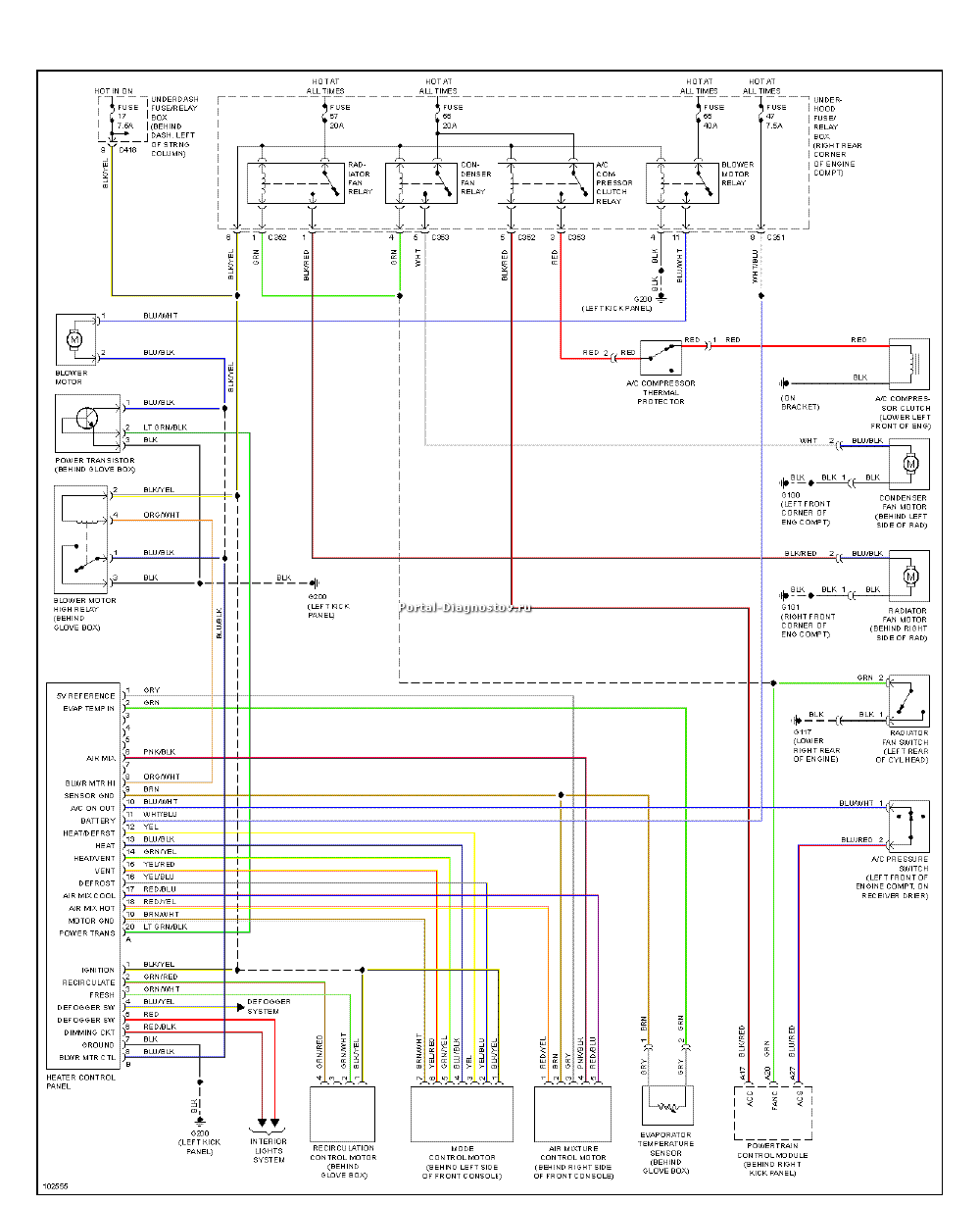 Электросхемы автомобиля 2001 Honda CR-V EX — Wiring diagrams for cars